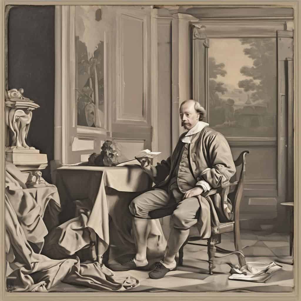 καλλιτέχνης και επιρροές του στην τέχνη, ρομαντικό, ζωγραφική, ιστορική τέχνη, εσωτερικό, πορτρέτο, φθαρμένη, διακόσμηση.